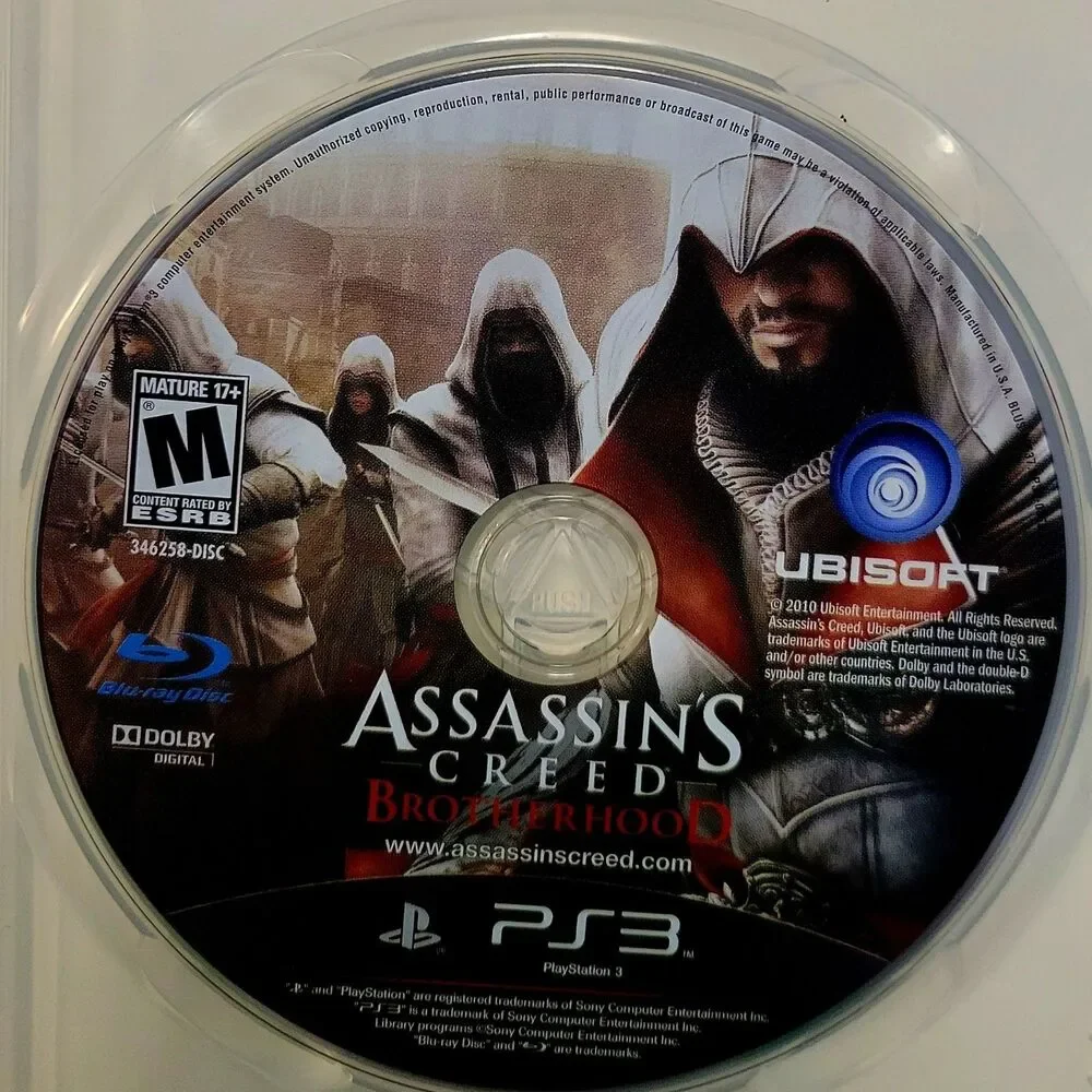 SONY PLAYSTATION 3 PS3: ASSASSIN'S CREED BROTHERHOOD, CLEAN DISC, FAST SHIPPING